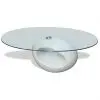 vidaXL Coffee Table with Oval Glass Top High Gloss White vidaXL Coffee Table with Oval Glass Top High Gloss White