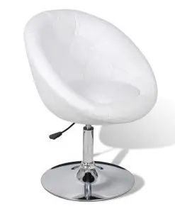 vidaXL Bar Chair White Faux Leather