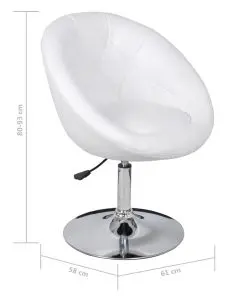 vidaXL Bar Chair White Faux Leather