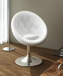 vidaXL Bar Chair White Faux Leather