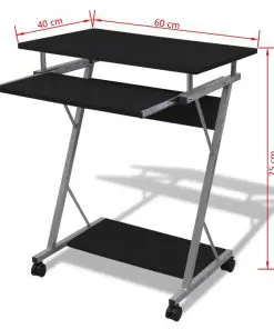 Computer Desk Pull Out Tray Furniture Office Student Table Black