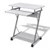 Computer Desk Pull Out Tray White Furniture Office Student Table