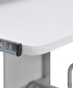 Mobile Computer Desk Pull Out Tray White Office Student Table