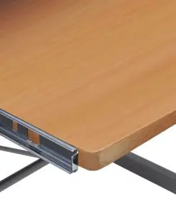Computer Desk Workstation With Pull Out Keyboard Tray Brown