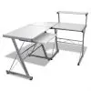 vidaXL Computer Desk Workstation With Pull Out Keyboard Tray White