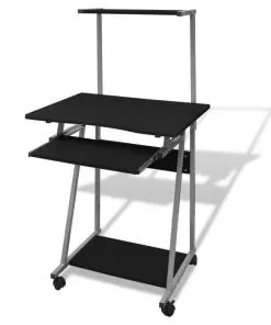 Computer Desk With Pull Out Keyboard Tray Black