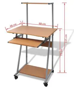 Computer Desk With Pull Out Keyboard Tray Brown