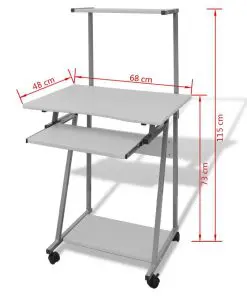 Computer Desk With Pull Out Keyboard Tray White