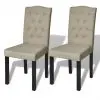 vidaXL Dining Chairs 2 pcs Beige Fabric