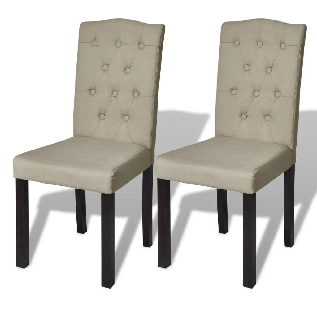 vidaXL Dining Chairs 2 pcs Beige Fabric