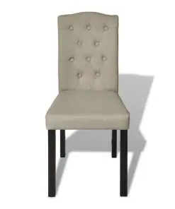 vidaXL Dining Chairs 2 pcs Beige Fabric
