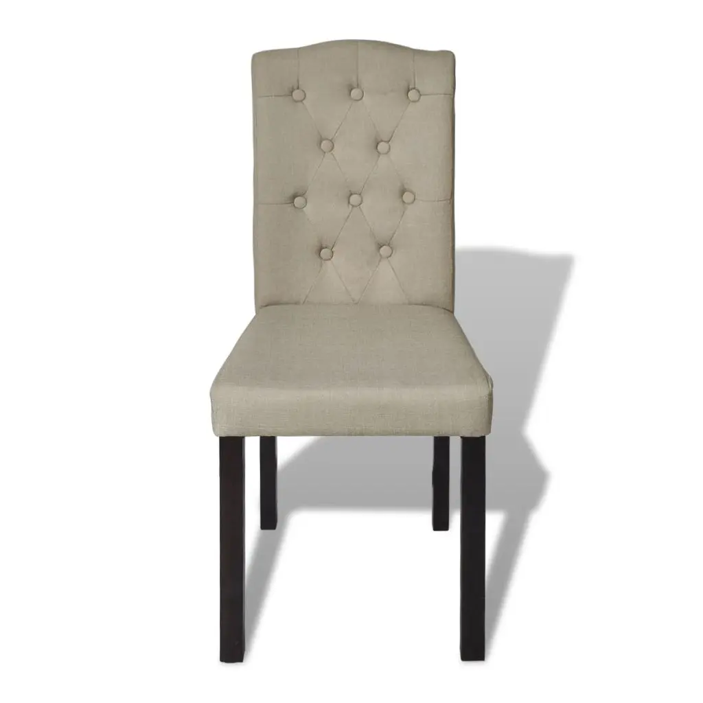 vidaXL Dining Chairs 2 pcs Beige Fabric