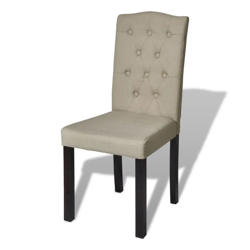 vidaXL Dining Chairs 2 pcs Beige Fabric
