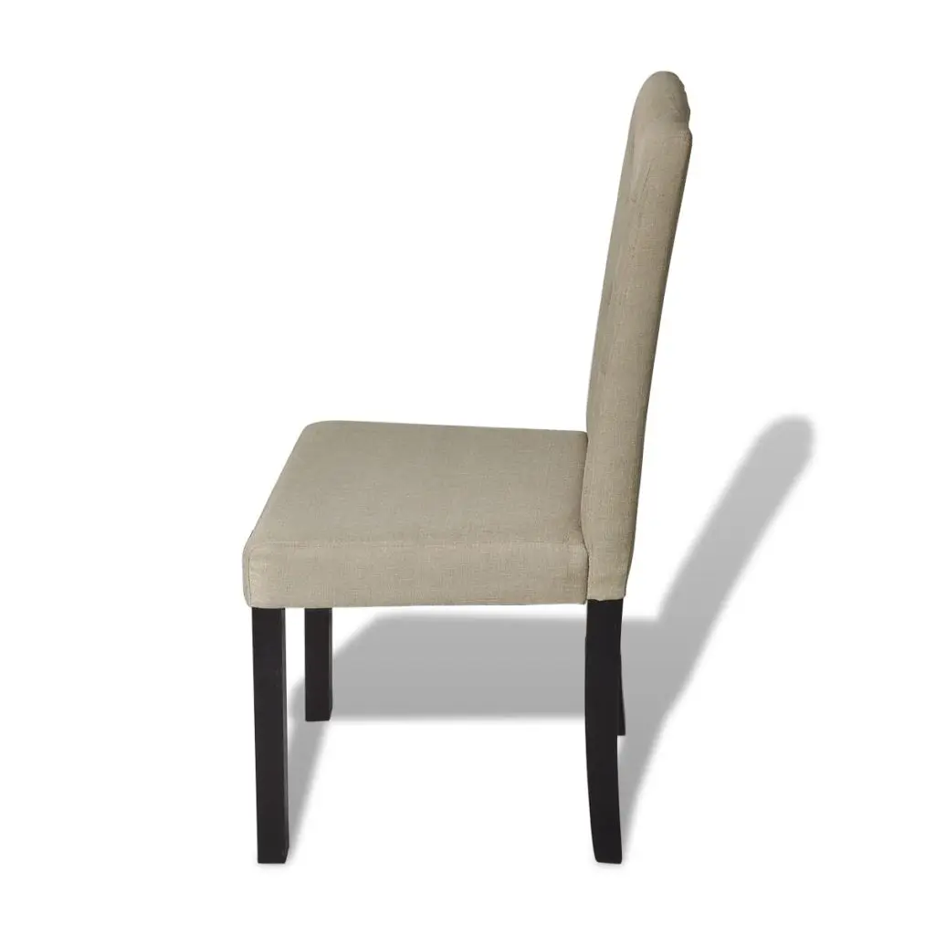 vidaXL Dining Chairs 2 pcs Beige Fabric