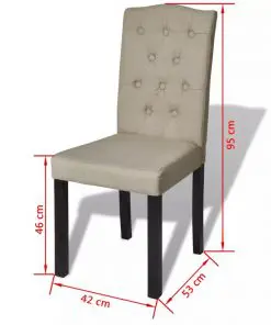 vidaXL Dining Chairs 2 pcs Beige Fabric