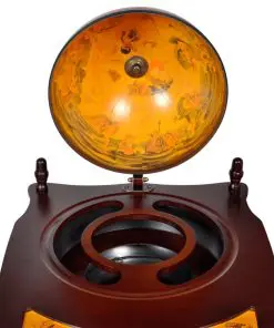 vidaXL Globe Bar Wine Stand Eucalyptus Wood Freestanding
