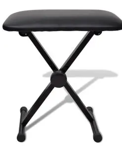vidaXL Adjustable Keyboard & Piano Stool Foldable