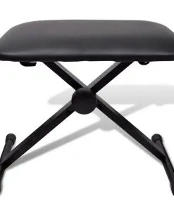 vidaXL Adjustable Keyboard & Piano Stool Foldable
