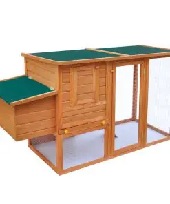 vidaXL Outdoor Chicken Cage Hen House with 1 Egg Cage Wood