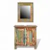 Reclaimed Solid Wood Bathroom Vanity Cabinet Set with Mirror Reclaimed Solid Wood Bathroom Vanity Cabinet Set with Mirror