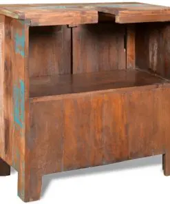 Reclaimed Solid Wood Bathroom Vanity Cabinet Set with Mirror