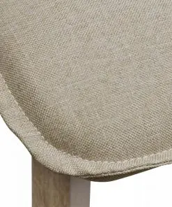 vidaXL Dining Chairs 4 pcs Beige Fabric and Solid Oak Wood