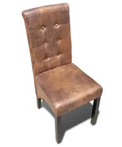 vidaXL Dining Chairs 2 pcs Brown Faux Leather