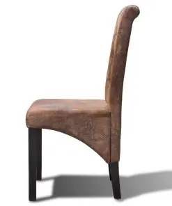 vidaXL Dining Chairs 2 pcs Brown Faux Leather