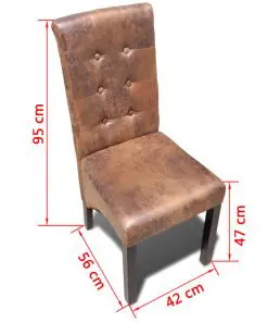 vidaXL Dining Chairs 2 pcs Brown Faux Leather