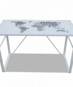 vidaXL Rectangular Desk with Map Pattern