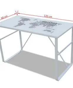 vidaXL Rectangular Desk with Map Pattern