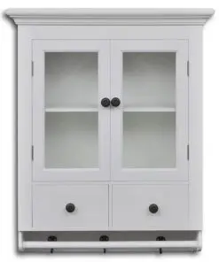 vidaXL Wooden Kitchen Wall Cabinet with Glass Door White