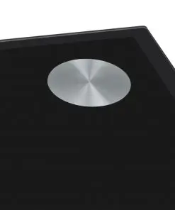 vidaXL Dining Table with Glass Top Black