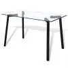 vidaXL Dining Table with Glass Top and Black Legs vidaXL Dining Table with Glass Top and Black Legs