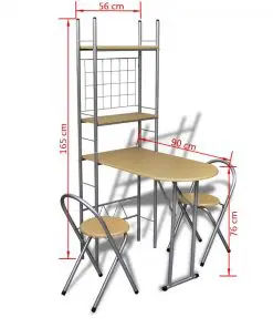 Foldable Breakfast Bar Set with 2 Chairs