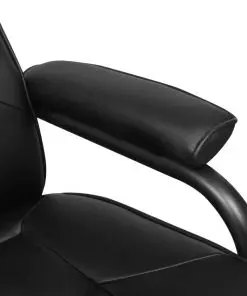 vidaXL TV Armchair with Footstool Black Faux Leather