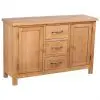 vidaXL Sideboard with 3 Drawers 110×33,5×70 cm Solid Oak Wood