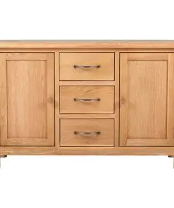vidaXL Sideboard with 3 Drawers 110×33,5×70 cm Solid Oak Wood