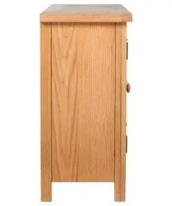 vidaXL Sideboard with 3 Drawers 110×33,5×70 cm Solid Oak Wood