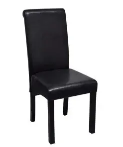 vidaXL Dining Chairs 2 pcs Black Faux Leather