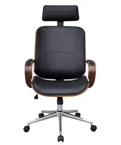 Swivel Office Chair with Headrest Bentwood Artificial Leather