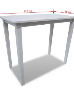 vidaXL Wooden Bar Table White
