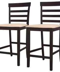 vidaXL Bar Chairs 2 pcs Brown Fabric