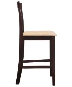 vidaXL Bar Chairs 2 pcs Brown Fabric