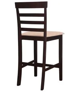 vidaXL Bar Chairs 2 pcs Brown Fabric