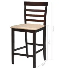 vidaXL Bar Chairs 2 pcs Brown Fabric