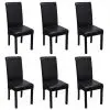 vidaXL Dining Chairs 6 pcs Black Faux Leather