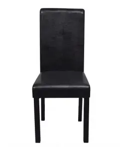 vidaXL Dining Chairs 6 pcs Black Faux Leather