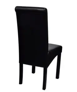 vidaXL Dining Chairs 6 pcs Black Faux Leather
