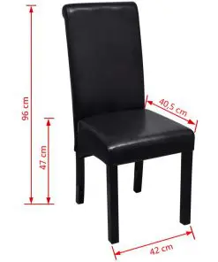 vidaXL Dining Chairs 6 pcs Black Faux Leather